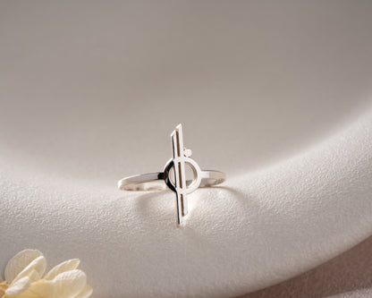 Minimalist orbit symbol ring in gold