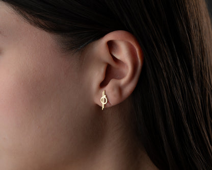 Minimalist orbit symbol stud earrings