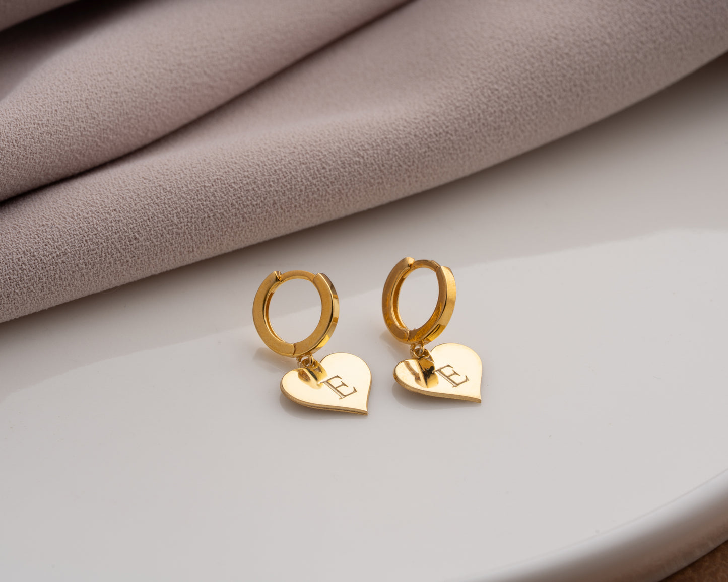 minimalist initial stud earrings