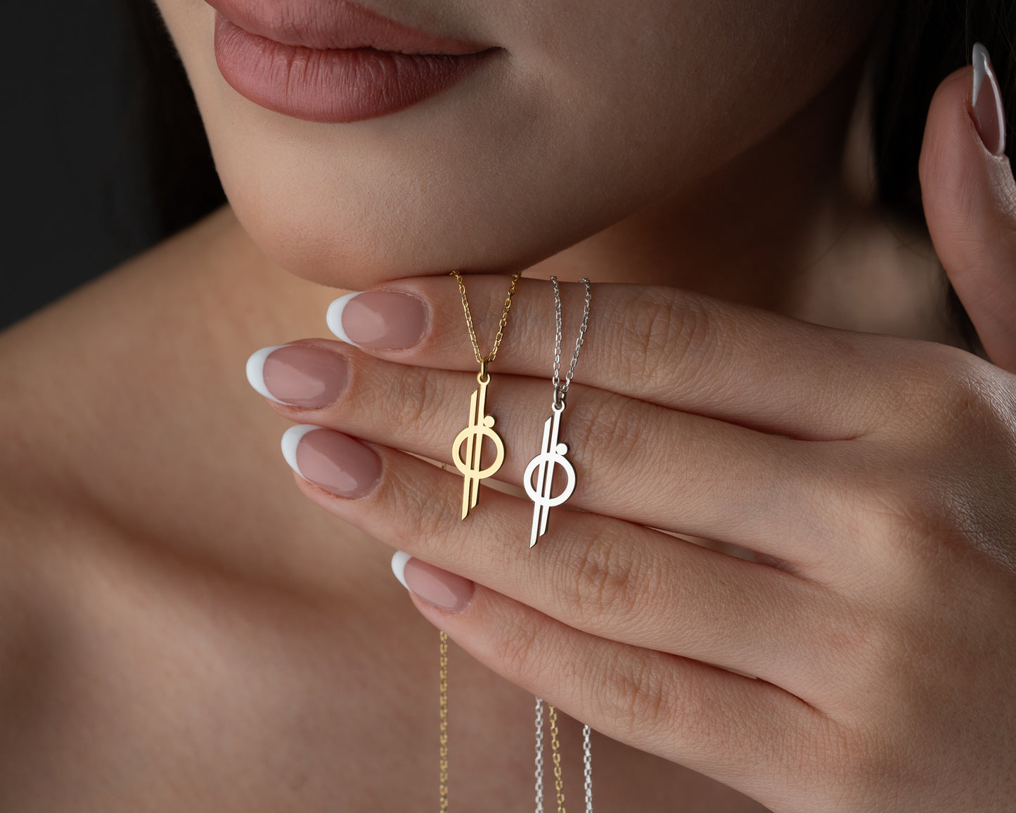 Modern circle cross jewelry