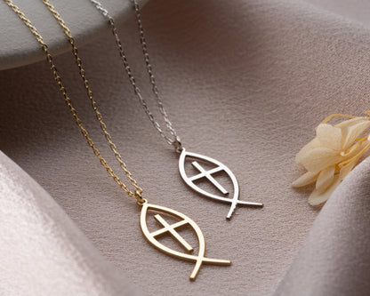 Modern Ichthys necklace
