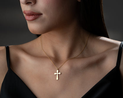 Modern solid cross pendant