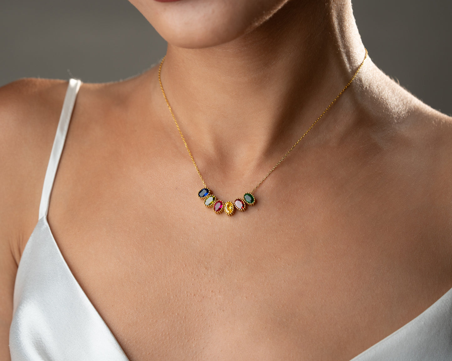 Personalized Family Birthstone Cluster Necklace