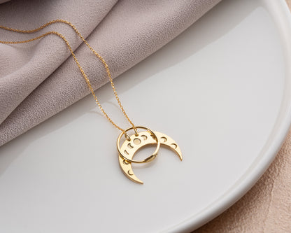 Moon phase necklace gift photo
