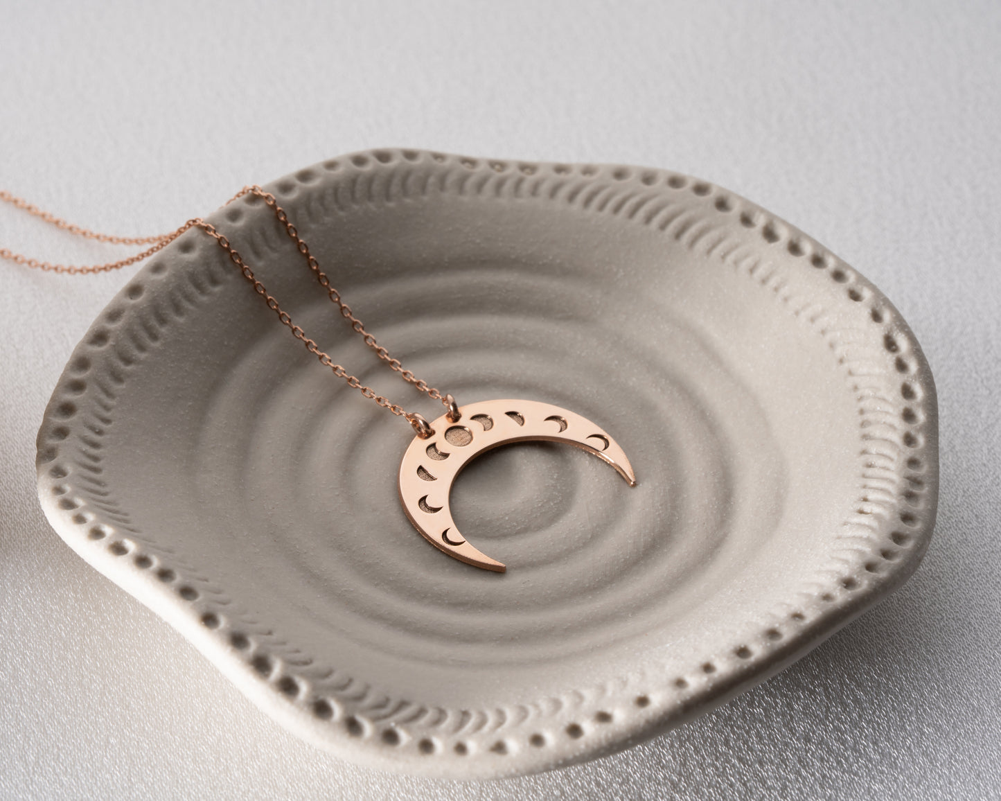 Moon phase crescent necklace product photo