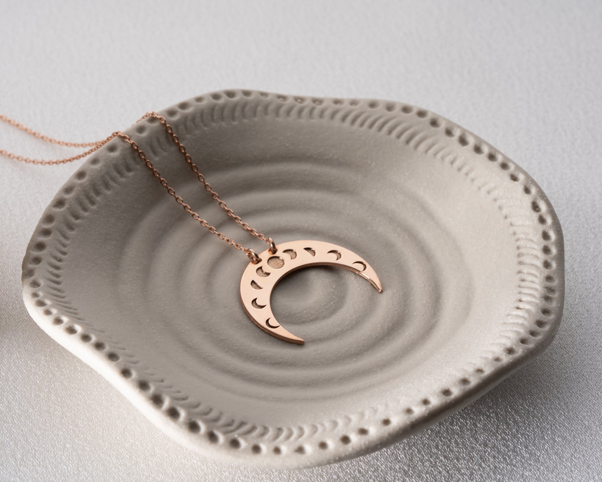 Moon phase crescent necklace product photo