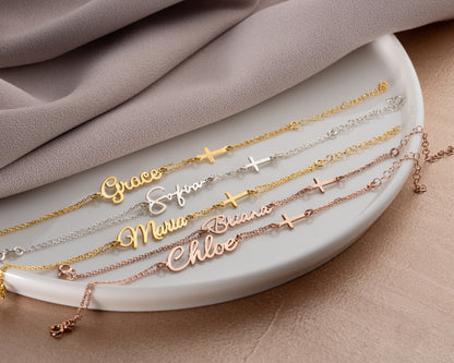 name bracelet font options