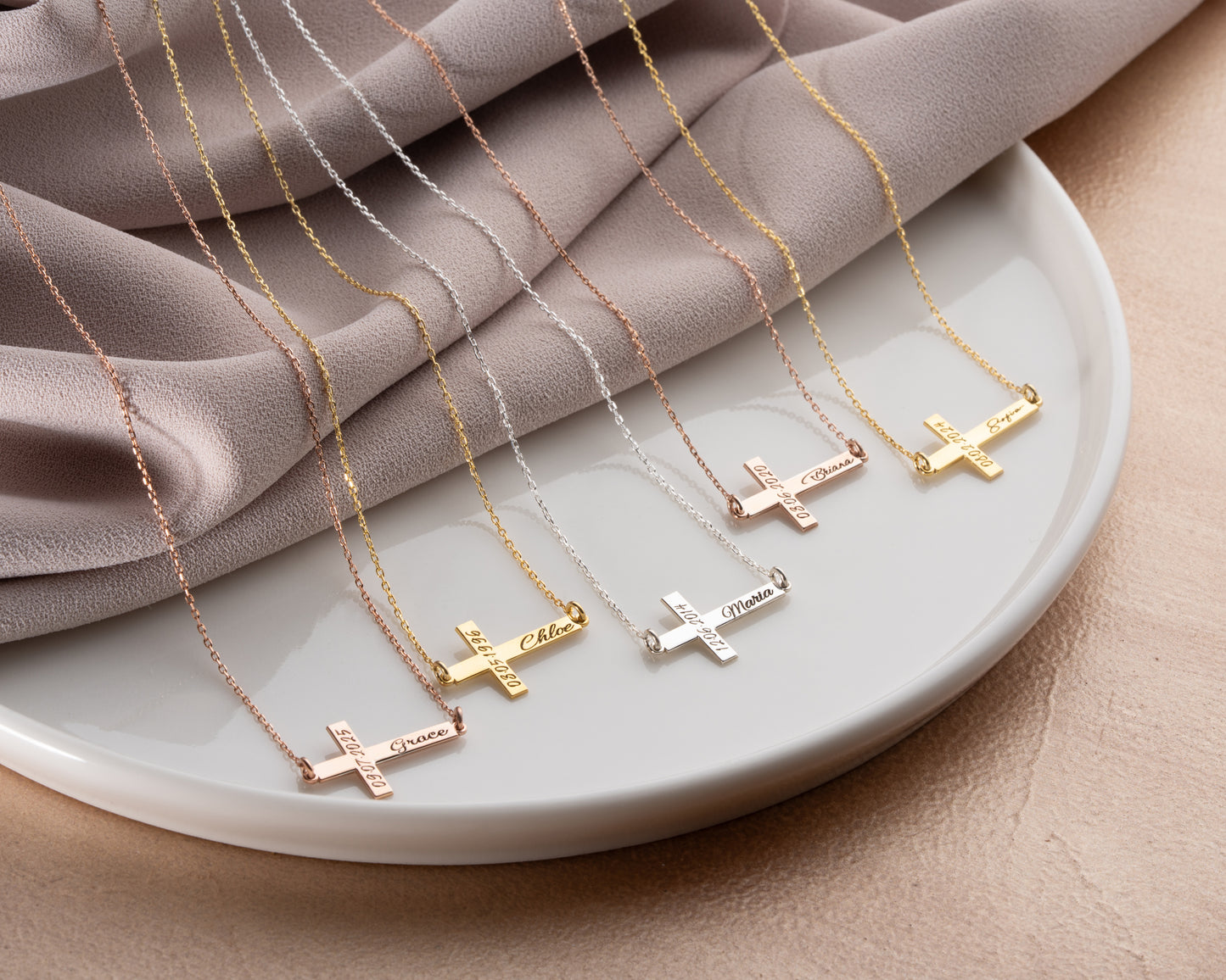 Name and date cross jewelry