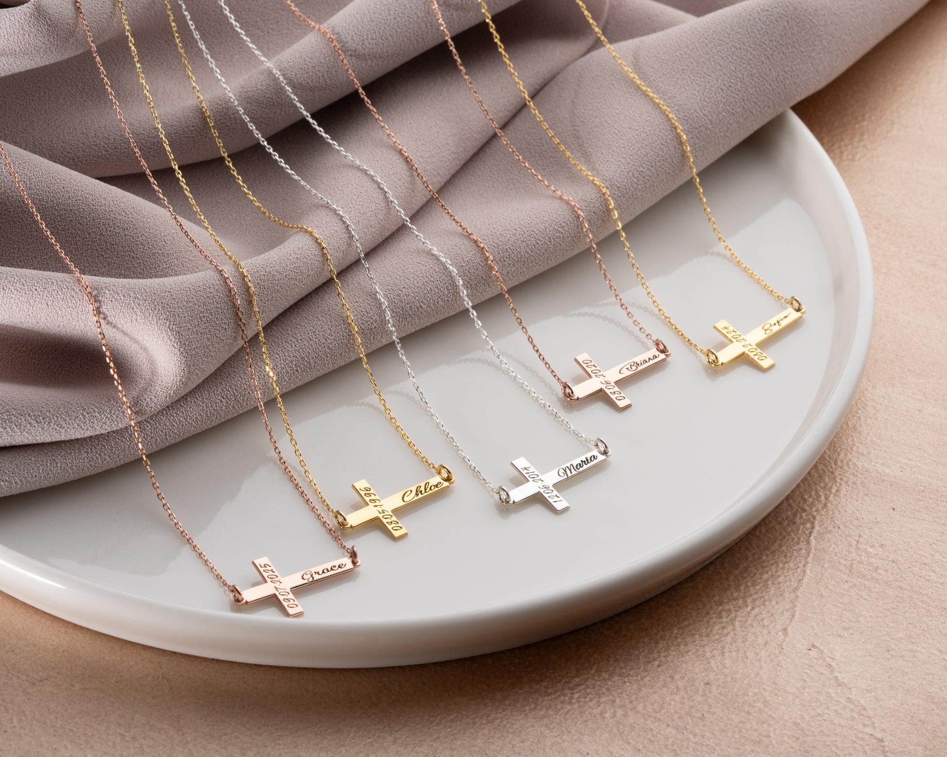 Name and date cross jewelry