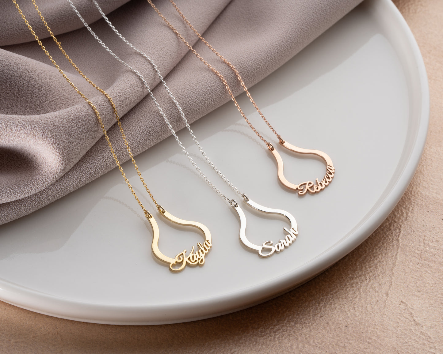 Name ring holder necklace designs