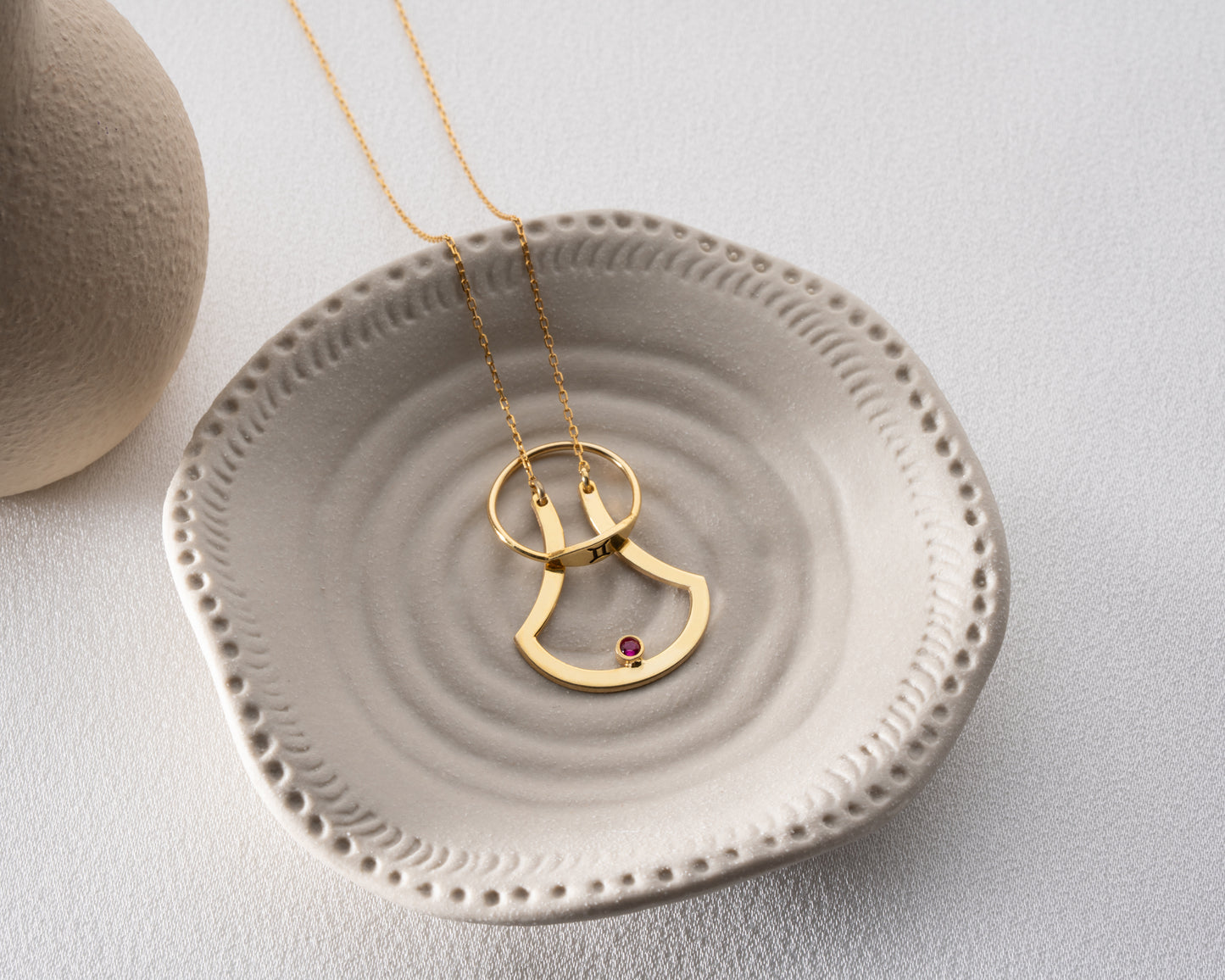 Open drop birthstone necklace