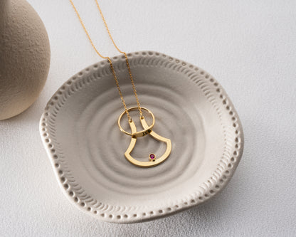 Open drop birthstone necklace