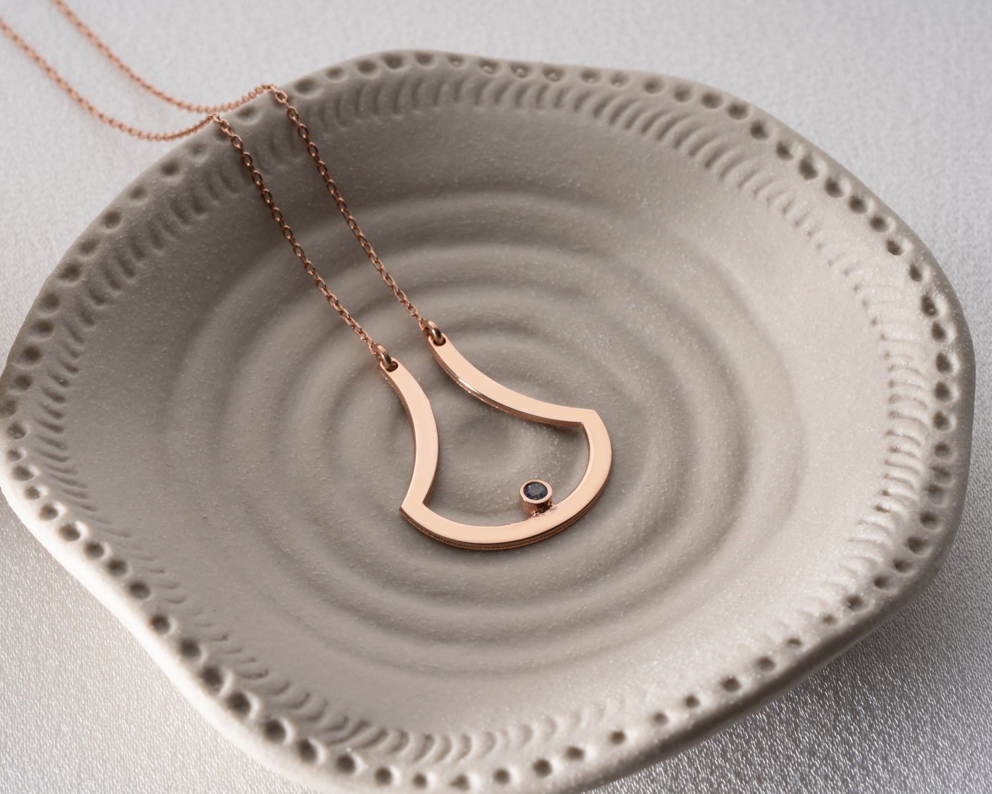 Open drop birthstone necklace product photo