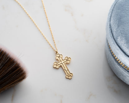 Orthodox Christian Cross Necklace Gift