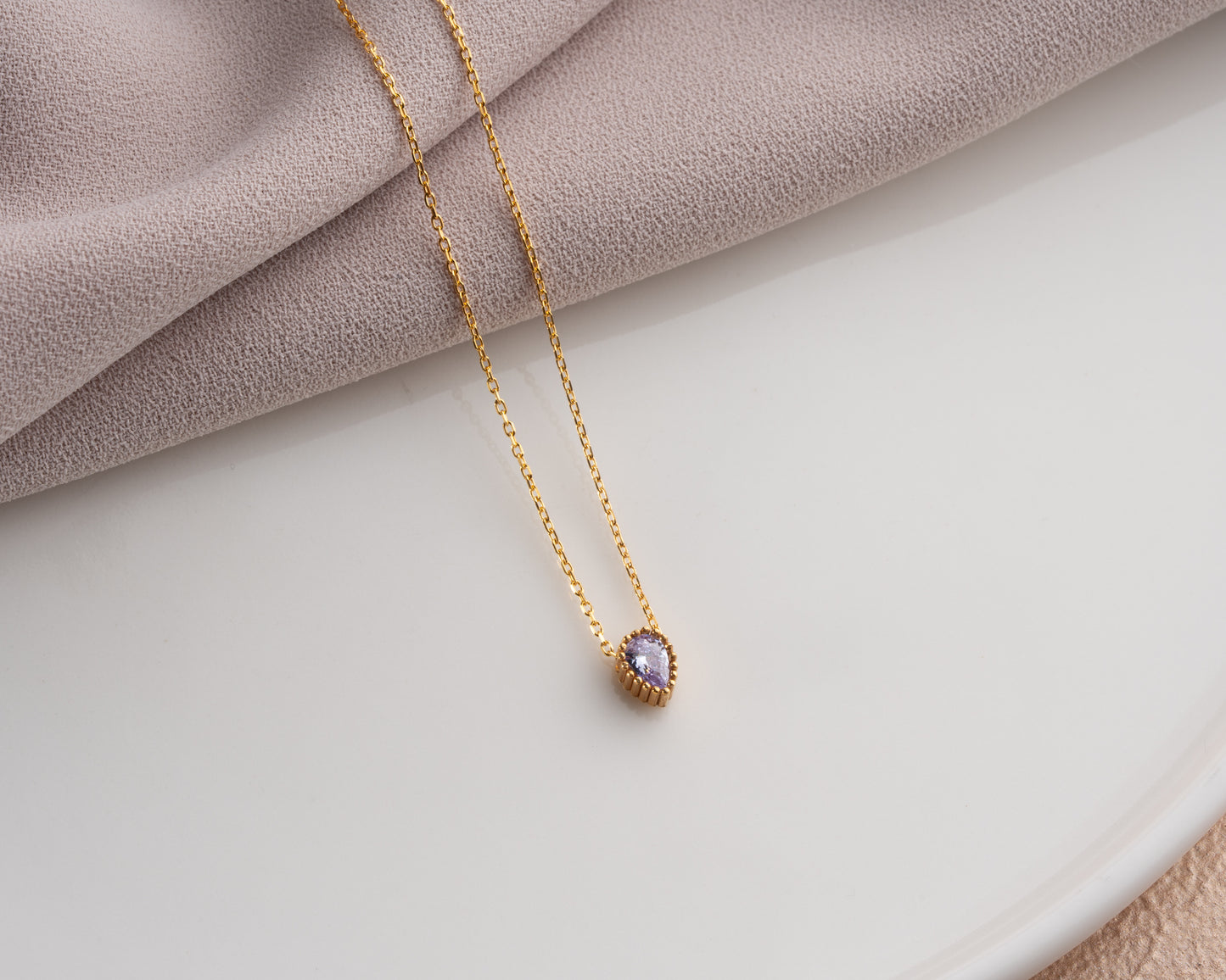 Pear birthstone pendant