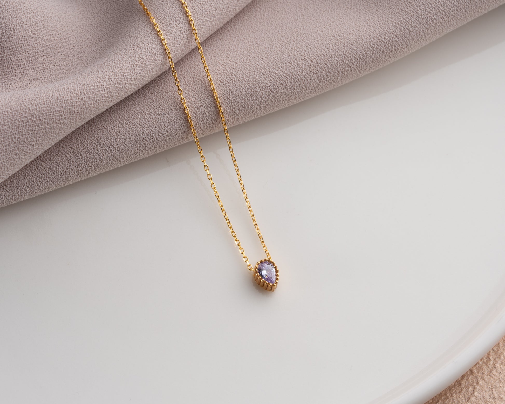 Pear birthstone pendant