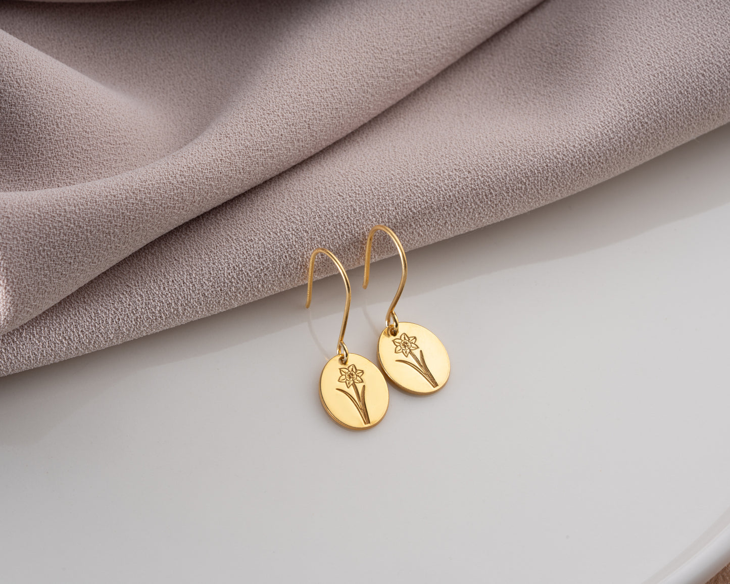personalized birth flower earrings