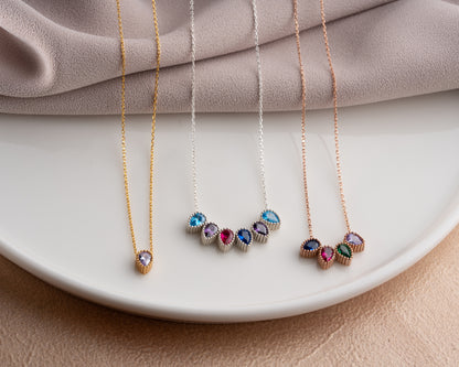 Personalized birthstone necklace collection
