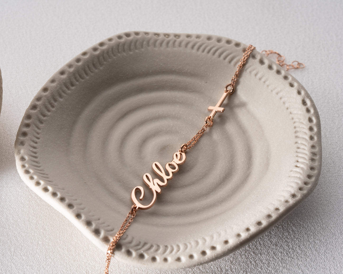personalized cross name bracelet