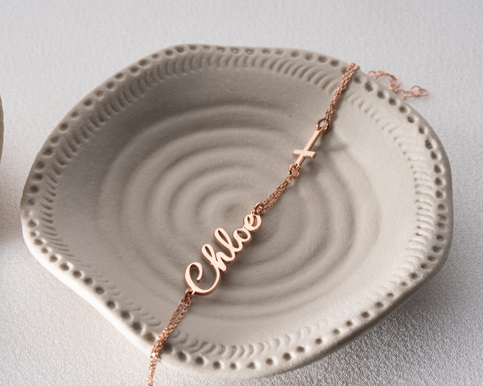 personalized cross name bracelet