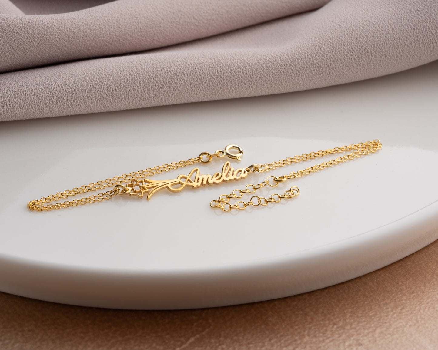 personalized floral bracelet