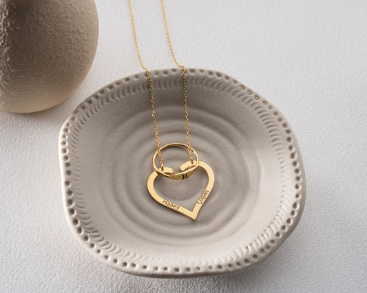 Personalized heart name necklace