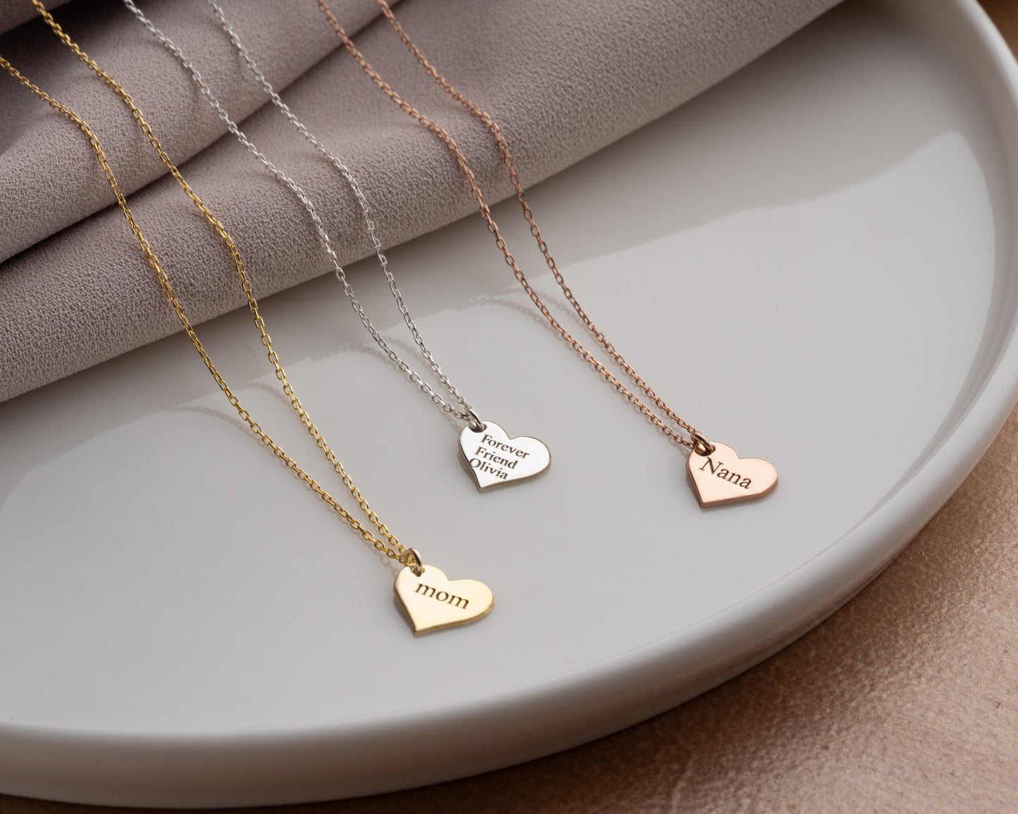 Personalized heart necklace collection