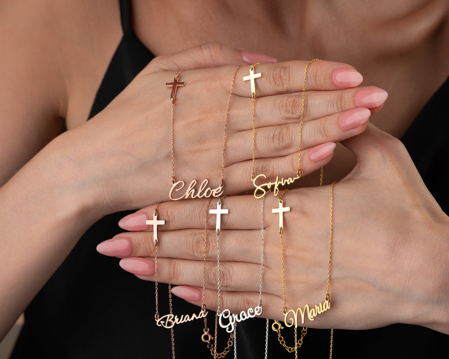 Personalized name necklace collection