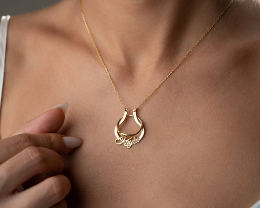 Personalized name ring holder necklace