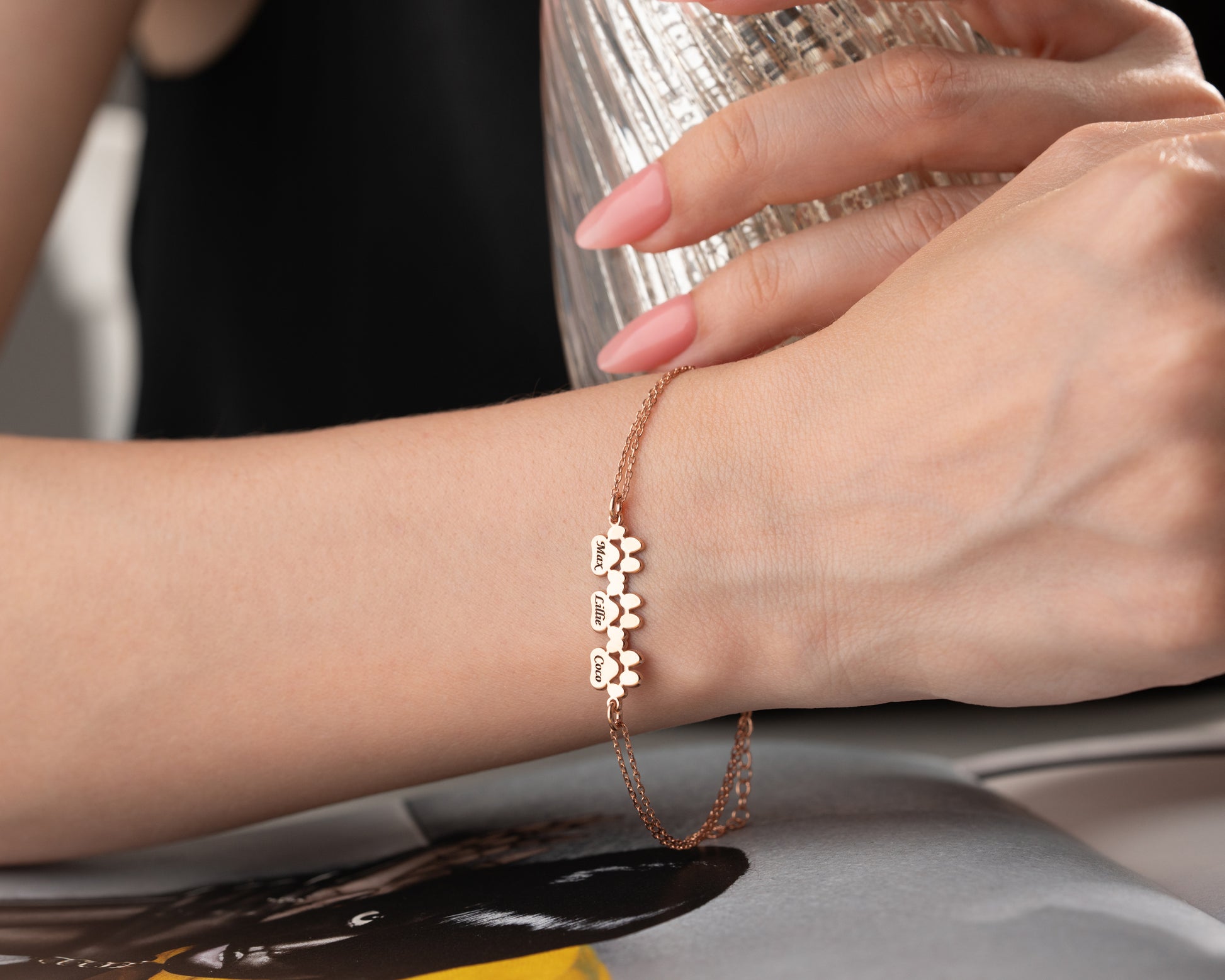 personalized dog paw bracelet