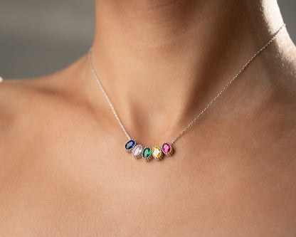 Cluster Birthstone Necklace
