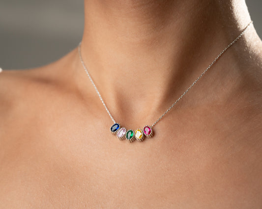 Cluster Birthstone Necklace