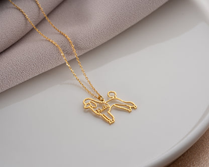Poodle name necklace