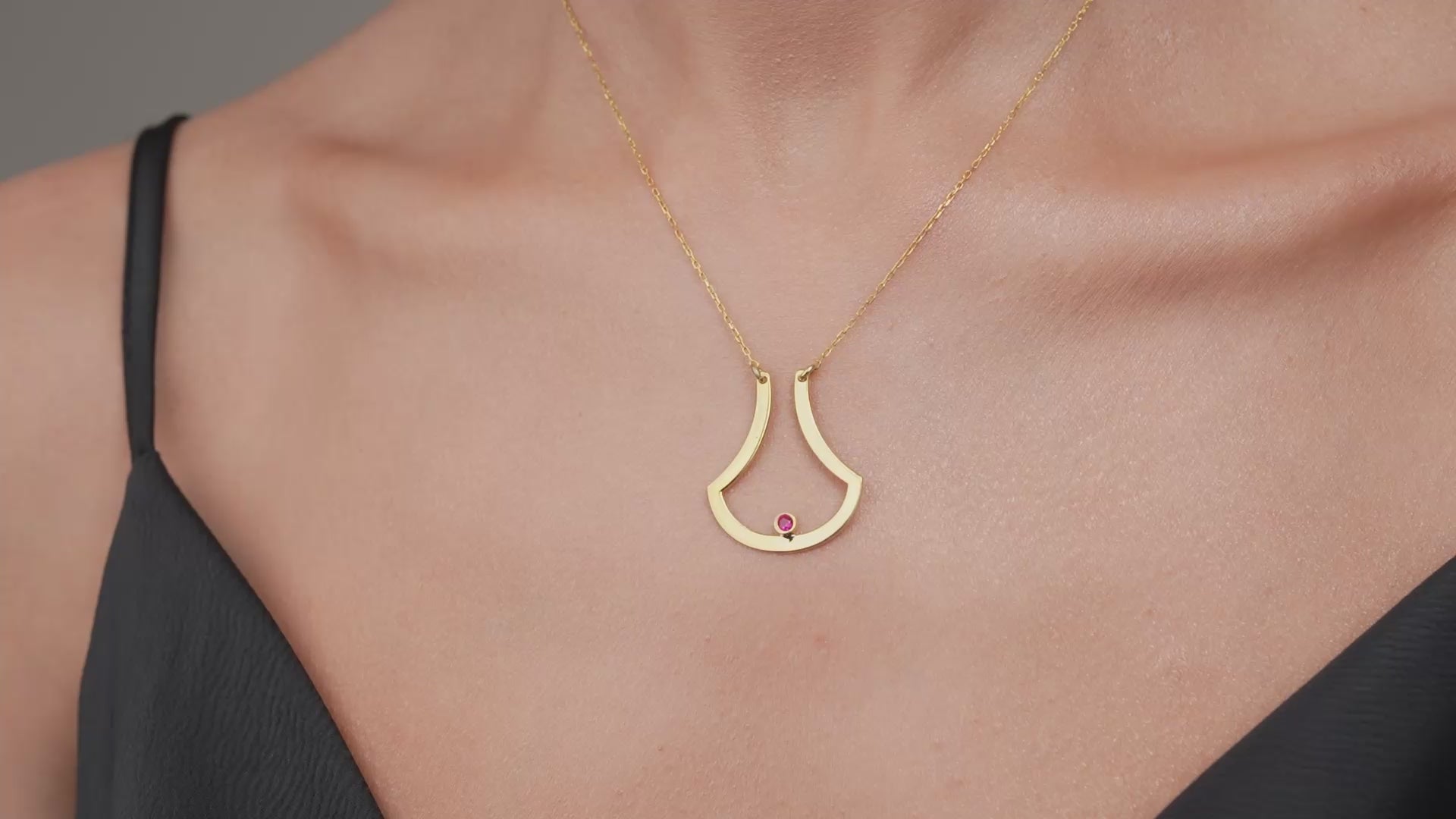 Open drop birthstone necklace video