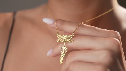 Personalized butterfly and dragonfly name necklace video