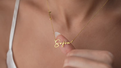 Personalized name necklace with side cross