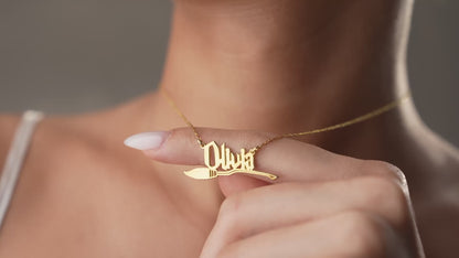 Personalized broom name necklace video