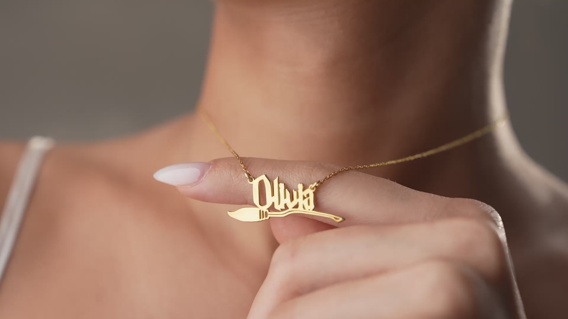 Personalized broom name necklace video