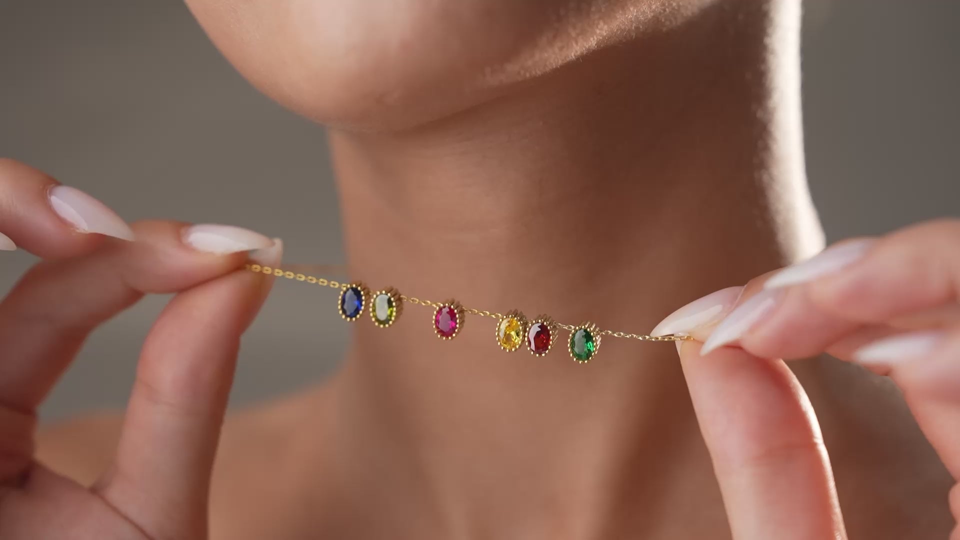Custom Family Birthstone Necklace