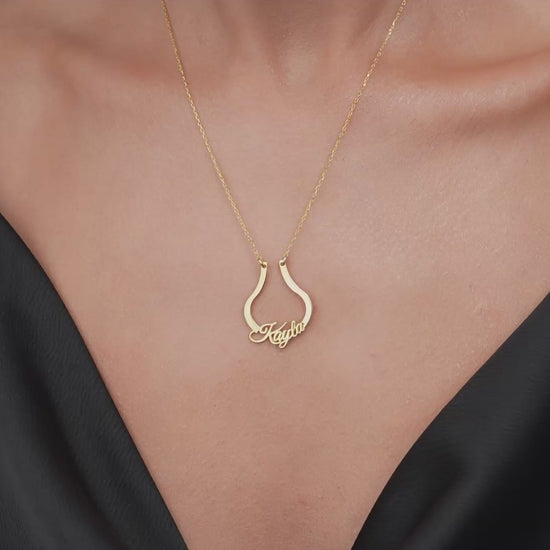 Personalized name ring holder necklace