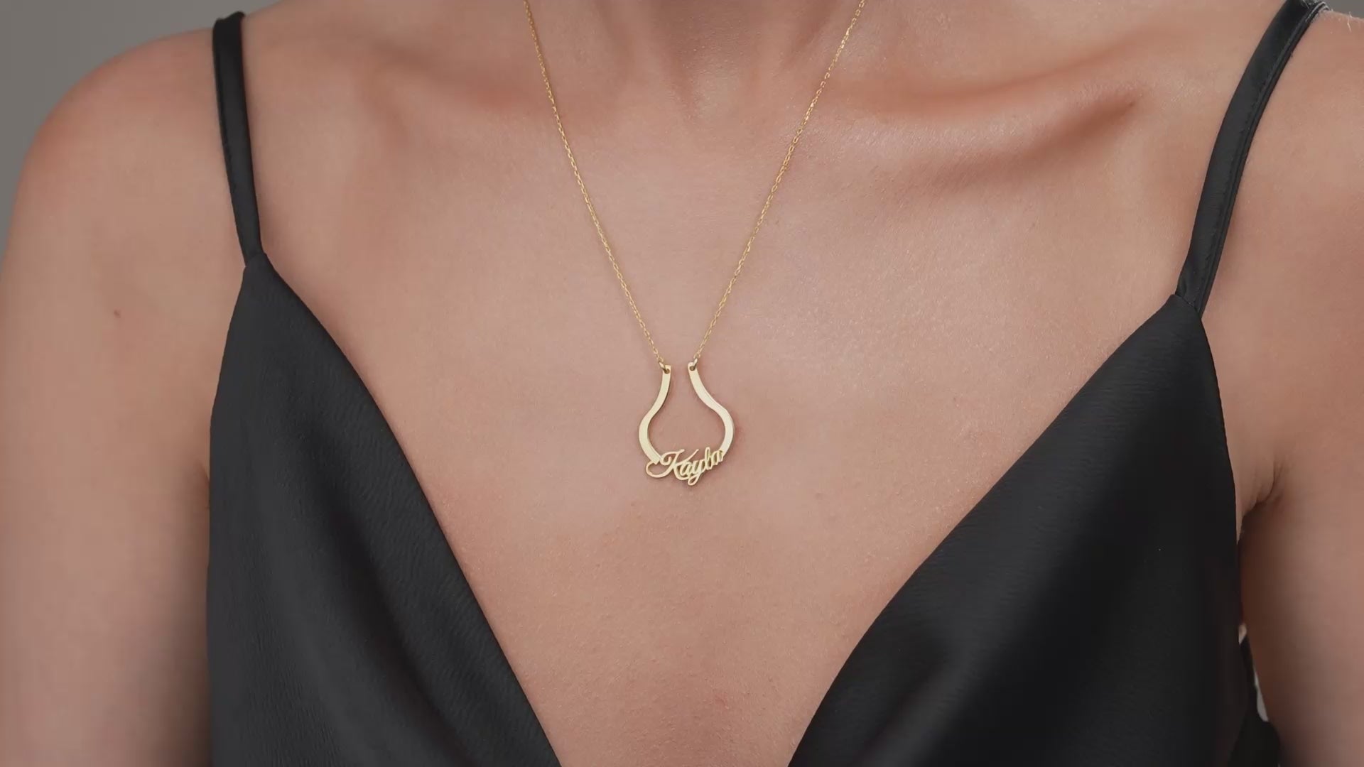 Personalized name ring holder necklace