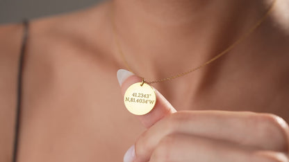 Personalized engraved disc necklace video