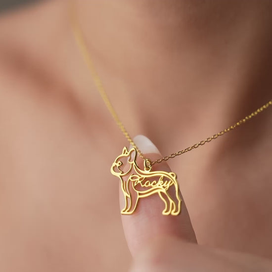 Personalized dog breed name necklace