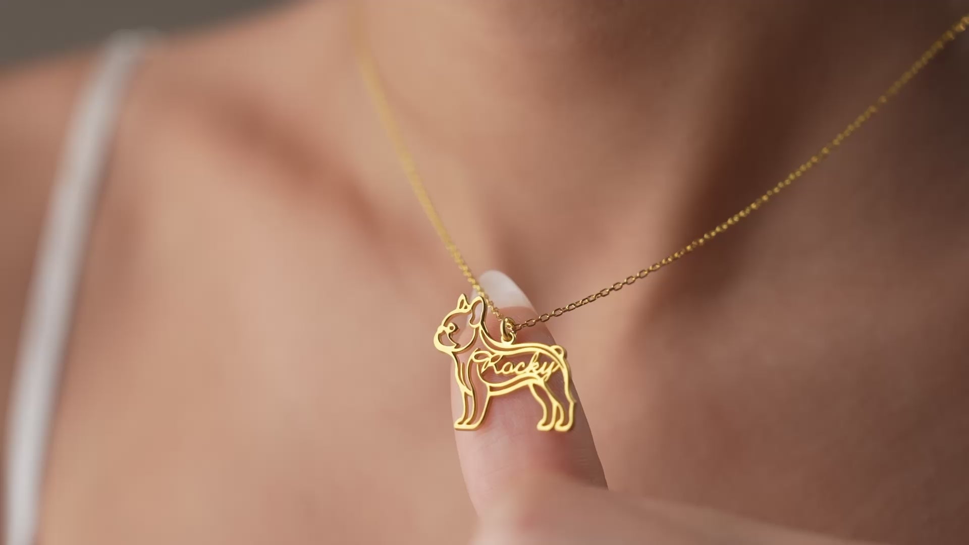 Personalized dog breed name necklace