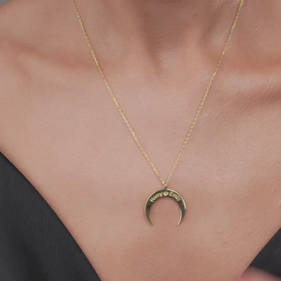 Custom Name Moon Necklace