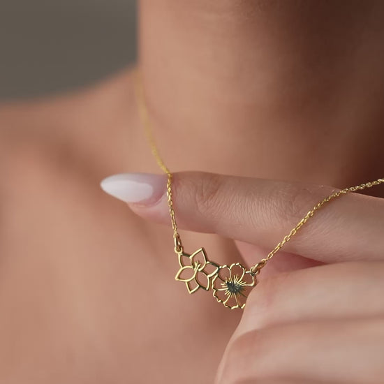 Personalized birth flower necklace video