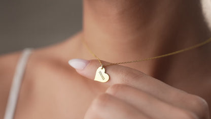 Personalized engraved heart necklace
