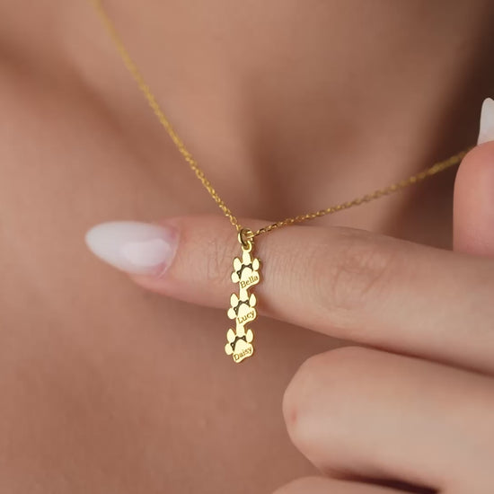 Personalized paw print name necklace video