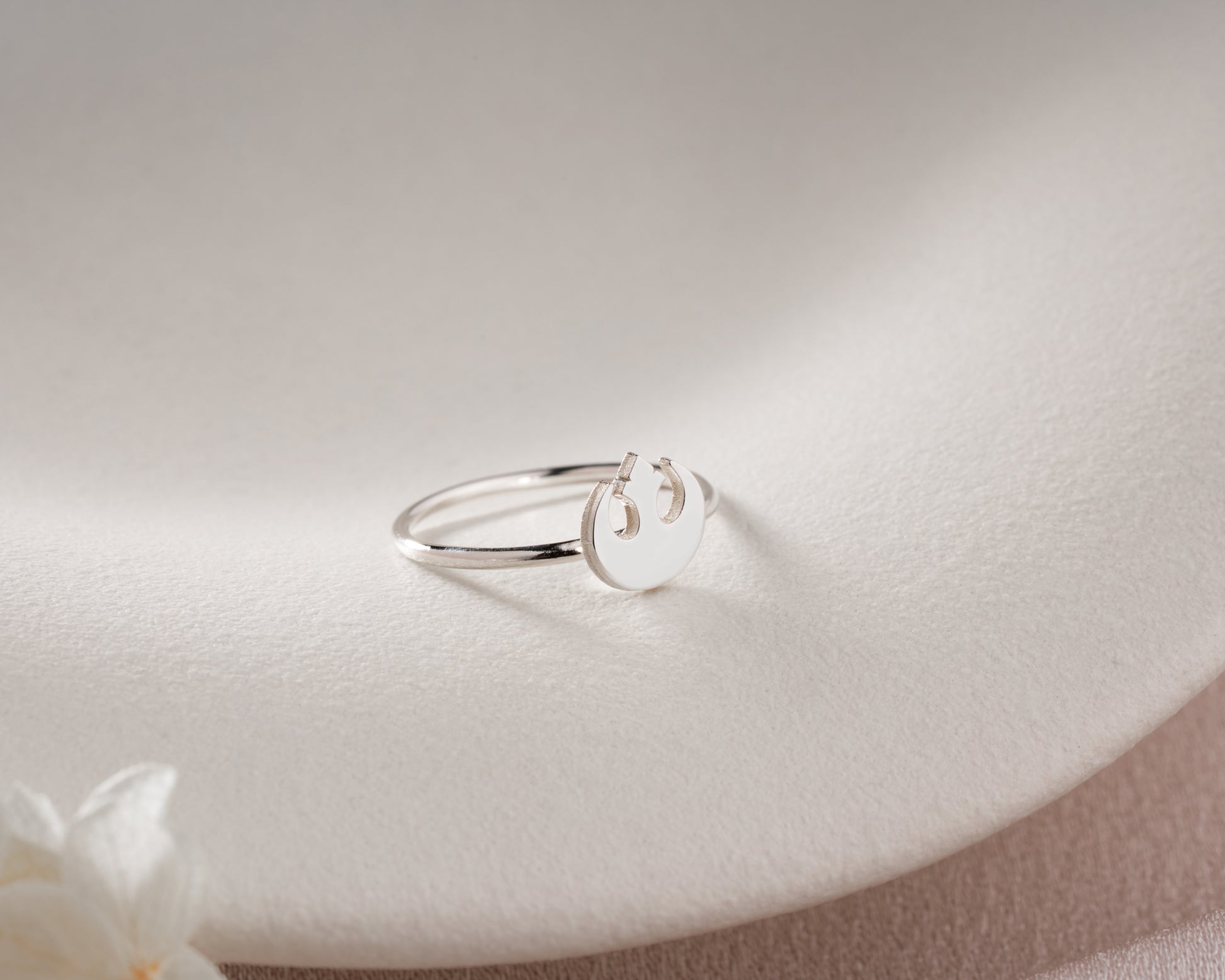 Sterling silver rebel symbol ring option