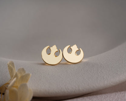 Celestial emblem jewelry stud earrings